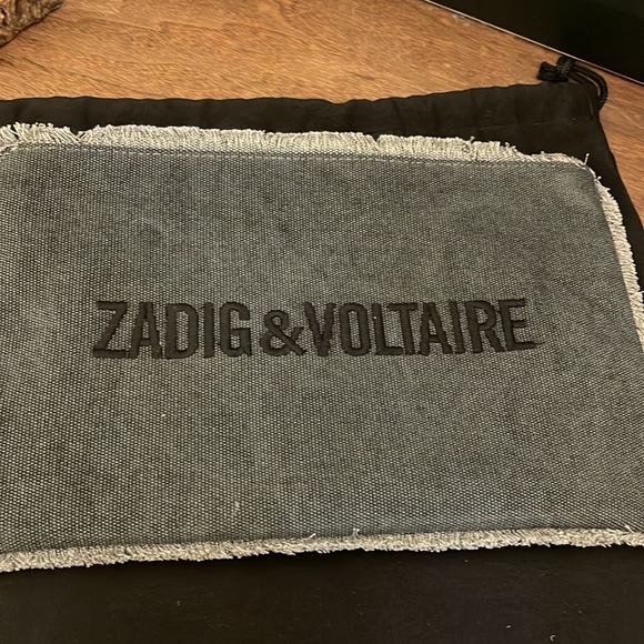 Beautiful black washed denim clutch by Zadig & Voltaire , brand new with a tag - Picture 8 of 14
